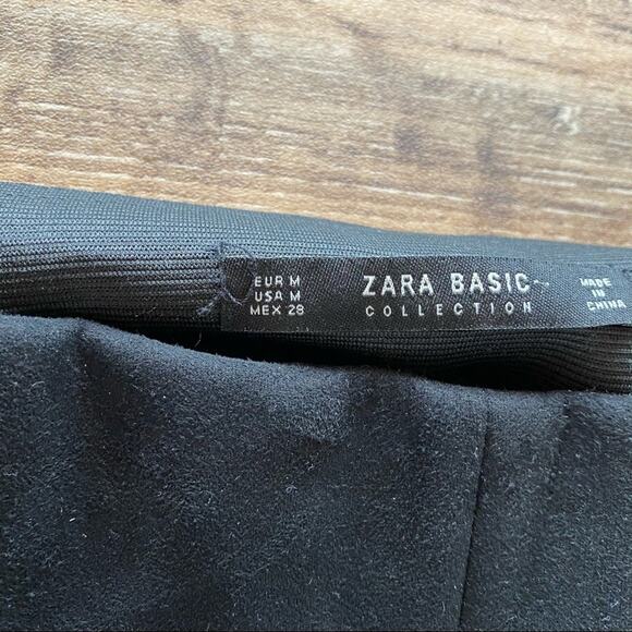 Zara Basic Faux Suede Zip Ankle Pull On Skinny Pant Size Medium - Picture 3 of 11